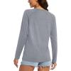 imageMAGCOMSEN Womens Long Sleeve Shirts UPF 50 Workout Tops Sun Protection Athletic Running Swim Rash GuardLight Grey
