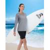 imageMAGCOMSEN Womens Long Sleeve Shirts UPF 50 Workout Tops Sun Protection Athletic Running Swim Rash GuardLight Grey