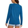 imageMAGCOMSEN Womens Long Sleeve Shirts UPF 50 Workout Tops Sun Protection Athletic Running Swim Rash GuardMiddle Blue