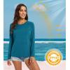imageMAGCOMSEN Womens Long Sleeve Shirts UPF 50 Workout Tops Sun Protection Athletic Running Swim Rash GuardPeacock Blue