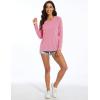 imageMAGCOMSEN Womens Long Sleeve Shirts UPF 50 Workout Tops Sun Protection Athletic Running Swim Rash GuardPink