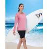 imageMAGCOMSEN Womens Long Sleeve Shirts UPF 50 Workout Tops Sun Protection Athletic Running Swim Rash GuardPink