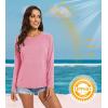 imageMAGCOMSEN Womens Long Sleeve Shirts UPF 50 Workout Tops Sun Protection Athletic Running Swim Rash GuardPink