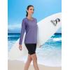 imageMAGCOMSEN Womens Long Sleeve Shirts UPF 50 Workout Tops Sun Protection Athletic Running Swim Rash GuardPurple