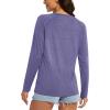 imageMAGCOMSEN Womens Long Sleeve Shirts UPF 50 Workout Tops Sun Protection Athletic Running Swim Rash GuardPurple