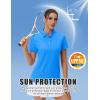 imageMAGCOMSEN Womens Polos Golf Shirts Short Sleeve UPF 50 Collared Shirt Quick Dry Tennis Work Athletic TopsAzure