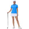 imageMAGCOMSEN Womens Polos Golf Shirts Short Sleeve UPF 50 Collared Shirt Quick Dry Tennis Work Athletic TopsAzure