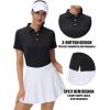 imageMAGCOMSEN Womens Polos Golf Shirts Short Sleeve UPF 50 Collared Shirt Quick Dry Tennis Work Athletic TopsBlack