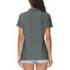imageMAGCOMSEN Womens Polos Golf Shirts Short Sleeve UPF 50 Collared Shirt Quick Dry Tennis Work Athletic TopsGrey