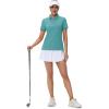 imageMAGCOMSEN Womens Polos Golf Shirts Short Sleeve UPF 50 Collared Shirt Quick Dry Tennis Work Athletic TopsGrey Green