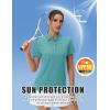 imageMAGCOMSEN Womens Polos Golf Shirts Short Sleeve UPF 50 Collared Shirt Quick Dry Tennis Work Athletic TopsGrey Green