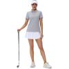 imageMAGCOMSEN Womens Polos Golf Shirts Short Sleeve UPF 50 Collared Shirt Quick Dry Tennis Work Athletic TopsLight Grey