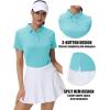 imageMAGCOMSEN Womens Polos Golf Shirts Short Sleeve UPF 50 Collared Shirt Quick Dry Tennis Work Athletic TopsLight Lake Blue
