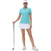 imageMAGCOMSEN Womens Polos Golf Shirts Short Sleeve UPF 50 Collared Shirt Quick Dry Tennis Work Athletic TopsLight Lake Blue
