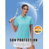 imageMAGCOMSEN Womens Polos Golf Shirts Short Sleeve UPF 50 Collared Shirt Quick Dry Tennis Work Athletic TopsLight Lake Blue