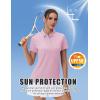 imageMAGCOMSEN Womens Polos Golf Shirts Short Sleeve UPF 50 Collared Shirt Quick Dry Tennis Work Athletic TopsLight Pink