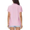 imageMAGCOMSEN Womens Polos Golf Shirts Short Sleeve UPF 50 Collared Shirt Quick Dry Tennis Work Athletic TopsLight Pink