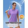 imageMAGCOMSEN Womens Polos Golf Shirts Short Sleeve UPF 50 Collared Shirt Quick Dry Tennis Work Athletic TopsLight Purple
