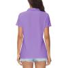 imageMAGCOMSEN Womens Polos Golf Shirts Short Sleeve UPF 50 Collared Shirt Quick Dry Tennis Work Athletic TopsLight Purple