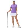 imageMAGCOMSEN Womens Polos Golf Shirts Short Sleeve UPF 50 Collared Shirt Quick Dry Tennis Work Athletic TopsLight Purple