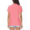 imageMAGCOMSEN Womens Polos Golf Shirts Short Sleeve UPF 50 Collared Shirt Quick Dry Tennis Work Athletic TopsPink