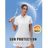 imageMAGCOMSEN Womens Polos Golf Shirts Short Sleeve UPF 50 Collared Shirt Quick Dry Tennis Work Athletic TopsWhite