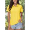 imageMAGCOMSEN Womens Polos Golf Shirts Short Sleeve UPF 50 Collared Shirt Quick Dry Tennis Work Athletic TopsYellow