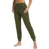 imageMAGCOMSEN Womens Sherpa Lined Sweatpants Winter Warm Fleece Pants Insulated Thermal Athletic Joggers with PocketsArmy Green