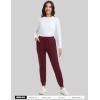 imageMAGCOMSEN Womens Sherpa Lined Sweatpants Winter Warm Fleece Pants Insulated Thermal Athletic Joggers with PocketsBurgundy