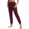 imageMAGCOMSEN Womens Sherpa Lined Sweatpants Winter Warm Fleece Pants Insulated Thermal Athletic Joggers with PocketsBurgundy