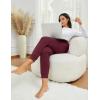 imageMAGCOMSEN Womens Sherpa Lined Sweatpants Winter Warm Fleece Pants Insulated Thermal Athletic Joggers with PocketsBurgundy