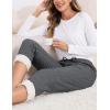 imageMAGCOMSEN Womens Sherpa Lined Sweatpants Winter Warm Fleece Pants Insulated Thermal Athletic Joggers with PocketsDark Grey
