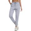 imageMAGCOMSEN Womens Sherpa Lined Sweatpants Winter Warm Fleece Pants Insulated Thermal Athletic Joggers with PocketsLight Grey