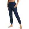 imageMAGCOMSEN Womens Sherpa Lined Sweatpants Winter Warm Fleece Pants Insulated Thermal Athletic Joggers with PocketsNavy Blue