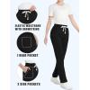 imageMAGCOMSEN Womens Sherpa Lined Sweatpants with Pockets Warm Thick Fleece Winter Casual Lounge PantsBlack