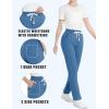 imageMAGCOMSEN Womens Sherpa Lined Sweatpants with Pockets Warm Thick Fleece Winter Casual Lounge PantsBlue