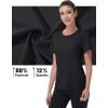imageMAGCOMSEN Womens Short Sleeve Shirt UPF 80 Sun Protection TShirts Quick Dry Workout Gym Running TopsBlack