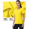 imageMAGCOMSEN Womens Short Sleeve Shirt UPF 80 Sun Protection TShirts Quick Dry Workout Gym Running TopsBright Yellow