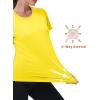 imageMAGCOMSEN Womens Short Sleeve Shirt UPF 80 Sun Protection TShirts Quick Dry Workout Gym Running TopsBright Yellow