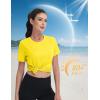imageMAGCOMSEN Womens Short Sleeve Shirt UPF 80 Sun Protection TShirts Quick Dry Workout Gym Running TopsBright Yellow