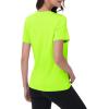 imageMAGCOMSEN Womens Short Sleeve Shirt UPF 80 Sun Protection TShirts Quick Dry Workout Gym Running TopsFluorescent Green