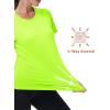 imageMAGCOMSEN Womens Short Sleeve Shirt UPF 80 Sun Protection TShirts Quick Dry Workout Gym Running TopsFluorescent Green