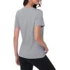 imageMAGCOMSEN Womens Short Sleeve Shirt UPF 80 Sun Protection TShirts Quick Dry Workout Gym Running TopsLight Gray