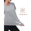 imageMAGCOMSEN Womens Short Sleeve Shirt UPF 80 Sun Protection TShirts Quick Dry Workout Gym Running TopsLight Gray