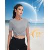 imageMAGCOMSEN Womens Short Sleeve Shirt UPF 80 Sun Protection TShirts Quick Dry Workout Gym Running TopsLight Gray