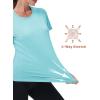 imageMAGCOMSEN Womens Short Sleeve Shirt UPF 80 Sun Protection TShirts Quick Dry Workout Gym Running TopsLight Lake Blue