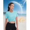 imageMAGCOMSEN Womens Short Sleeve Shirt UPF 80 Sun Protection TShirts Quick Dry Workout Gym Running TopsLight Lake Blue