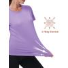imageMAGCOMSEN Womens Short Sleeve Shirt UPF 80 Sun Protection TShirts Quick Dry Workout Gym Running TopsLight Purple