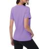 imageMAGCOMSEN Womens Short Sleeve Shirt UPF 80 Sun Protection TShirts Quick Dry Workout Gym Running TopsLight Purple