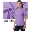 imageMAGCOMSEN Womens Short Sleeve Shirt UPF 80 Sun Protection TShirts Quick Dry Workout Gym Running TopsLight Purple